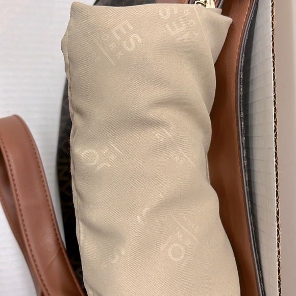 Jones New York Signature Handbag Purse Brown Monogram Pattern Faux Leather - Picture 7 of 11
